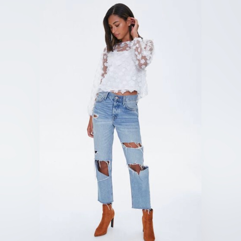 Sheer floral top no tags attached.
